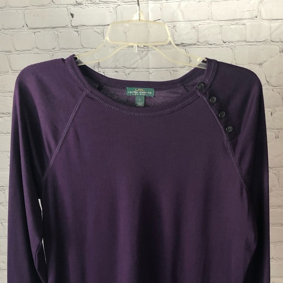 Women's Lauren Ralph Lauren purple 100 percent cotton shirt with button detail. - Picture 2 of 11